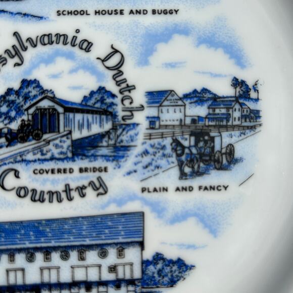 VTG Pennsylvania Dutch Country Collector Plate MCM Lancaster Allentown Reading - Picture 5 of 7